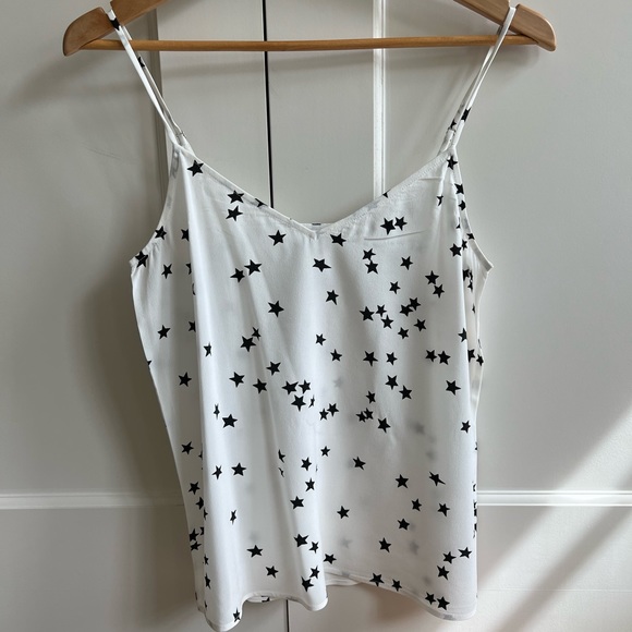 Equipment Layla Silk Cami, Size S, Bright White Star Print - Picture 4 of 12